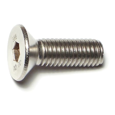 Midwest Fastener M8-1.25 Socket Head Cap Screw, Flat, Plain Stainless Steel, 25 mm Length, 5 PK 77063